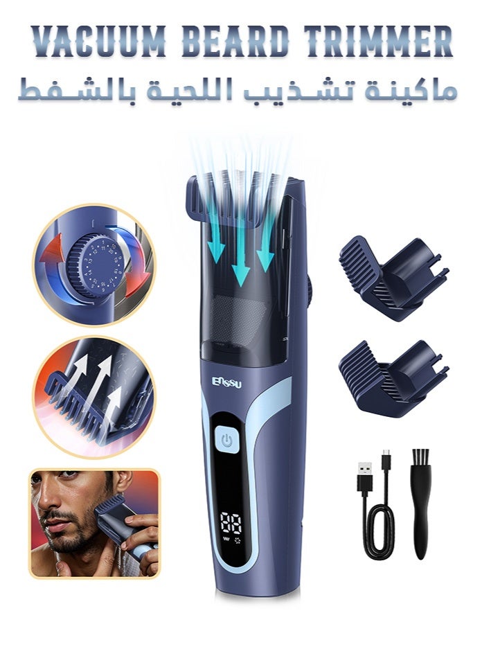 Enssu Vacuum Beard Trimmer for Men | Cordless Hair & Beard Trimmer with Vacuum | LCD Battery Display | IPX7 Waterproof | Adjustable 1–20mm Comb | Type-C Rechargeable Grooming Trimmer - Image 2